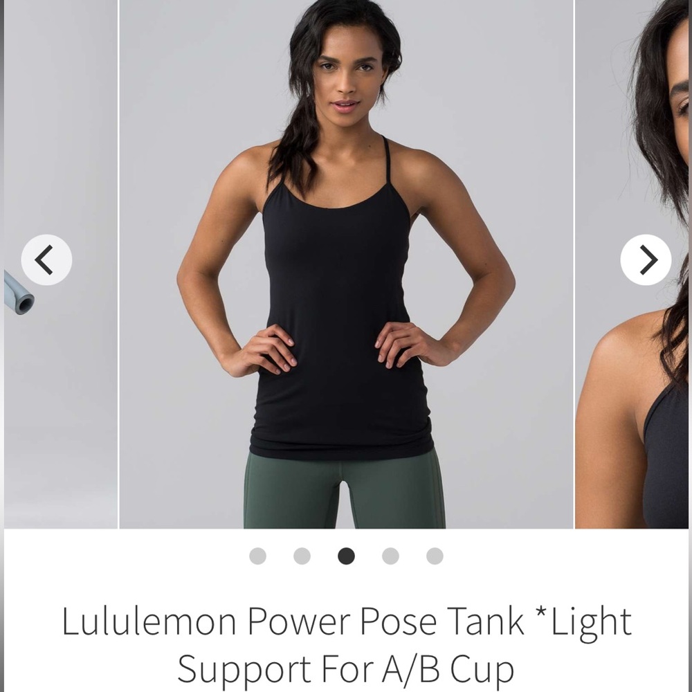 Lululemon Power Pose Tank *Light Support For A/B Cup in Black